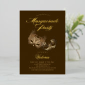 Invitation En Aluminium Brown mascarade (Debout devant)