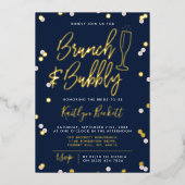 Invitation En Aluminium Brunch & Bubbly Confetti Fête des mariées Real (Recto)