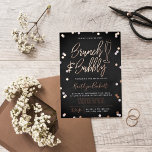 Invitation En Aluminium Brunch & Bubbly Confetti Fête des mariées Real<br><div class="desc">Ces invitations chic et très élégantes à la douche nuptiale présentent un élégant thème de confetti en feuille réelle avec une typographie moderne qui est parfait pour toute mariée. Personnalisez facilement le design avec votre propre libellé et trouvez les articles correspondants sur www.zazzle.com/invitation_republic. La photo de couverture a été conçue...</div>