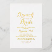 Invitation En Aluminium Brunch de calligraphie avec l'or de la douche de m (Recto)