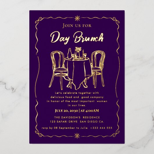 Invitation En Aluminium Brunch de la fête des mères (Recto)