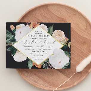 Invitation En Aluminium Brunch Élégant de Fête de Mariage avec Fleurs Bohè