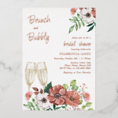 Invitation En Aluminium Brunch et Bubbly Automne Fête des mariées Rose Or (Recto)