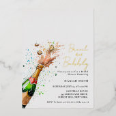 Invitation En Aluminium Brunch Et Bubbly Champagne nuptiale Douche (Recto)