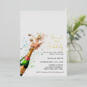 Invitation En Aluminium Brunch Et Bubbly Champagne nuptiale Douche (Debout devant)