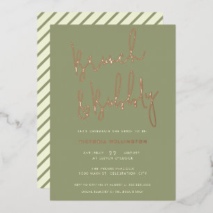 Invitation En Aluminium Brunch et Bubbly Vert Sauge Enterrement de Vie de