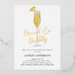 Invitation En Aluminium Brunch et Bulles Cocktail Mimosa Enterrement de Vi