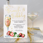 Invitation En Aluminium Brunch Fête des mariées champagne fraise Bubbly<br><div class="desc">Brunch & Bubbly Bridal Shower Invitation avec feuille d'or - parfait pour un brunch ou une fête de thé dans le jardin d'été. Le design présente une aquarelle illustrant des fraises, un verre de champagne et un élégant lettrage à la main en or. Le modèle est mis en place pour...</div>