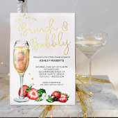 Invitation En Aluminium Brunch Fête des mariées champagne fraise Bubbly