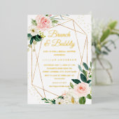 Invitation En Aluminium Brunch FOIL D'OR Et Fête des mariées Bubbly (Debout devant)