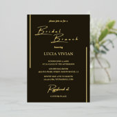 Invitation En Aluminium Brunch nuptial moderne Dark Green Calligraphy (Debout devant)