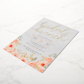 Invitation En Aluminium Brunch nuptial | Rose aquarelle & Script chic Real (Rotation)