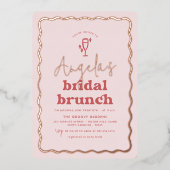 Invitation En Aluminium Brunch nuptial Super rose et rouge brillant (Recto)