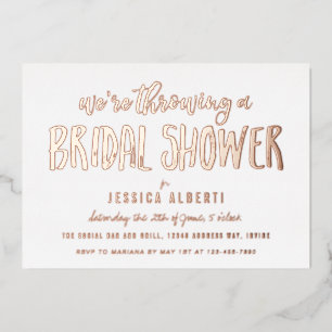 Invitation En Aluminium Brushed Shimmer Enterrement de Vie de Jeune Fille