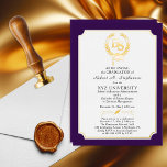 Invitation En Aluminium BS - Baccalauréat en sciences Diplôme College<br><div class="desc">Ce faire-part de graduation pour un baccalauréat en sciences dans n'importe quelle majeure peut être utilisé comme faire-part et / ou une invitation de partie par l'option "personnalisation". L'arrière - plan blanc croustillant contre le violet foncé et la feuille d'or rend ce design vraiment pop. Design par Holiday Hearts Designs...</div>