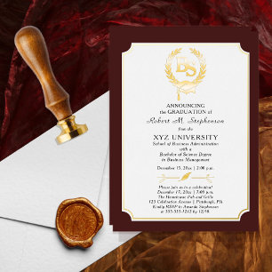 Invitation En Aluminium BS - Diplôme de Licence ès Sciences Collège Gradua