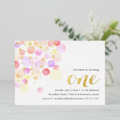 Invitation En Aluminium Bubble | Première fête d'anniversaire de l'aquarel (Debout devant)