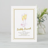 Invitation En Aluminium Bubbly brunch champagne bulles événement 40e (Debout devant)