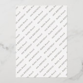 Invitation En Aluminium Bubbly brunch champagne bulles événement 40e (Verso)