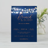 Invitation En Aluminium Bubbly & Brunch Elegant Champagne & Brunch (Debout devant)