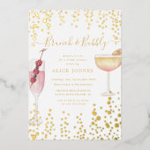 Invitation En Aluminium Bubbly Cocktails Gold Parties scintillant Bridal B (Recto)