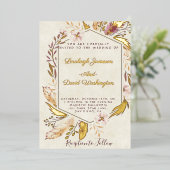 Invitation En Aluminium Budget Boho plumes mariage (Debout devant)