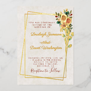 Invitation En Aluminium Budget Rose et or mariage chic 