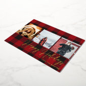 Invitation En Aluminium Buffalo Check 3 Photo Joyeuses Fêtes (Rotation)
