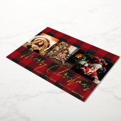 Invitation En Aluminium Buffalo Check 3 Photo Joyeux Noël (Rotation)