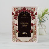 Invitation En Aluminium Burgundy Calla Lily Wedding Save The Date (Debout devant)