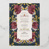 Invitation En Aluminium Burgundy Emerald Navy Blue Pimpernel Morris (Recto)