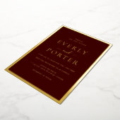 Invitation En Aluminium Burgundy & Gold Elegance Mariage Golden (Rotation)