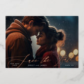 Invitation En Aluminium Burgundy & Gold Fall Calligraphy Mariage Photo (Recto)