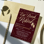 Invitation En Aluminium Burgundy Manger Boire Retraite