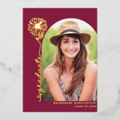 Invitation En Aluminium Burgundy Maroon Gold Diplôme photo manuscrit (Recto)