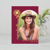 Invitation En Aluminium Burgundy Maroon Gold Diplôme photo manuscrit (Debout devant)