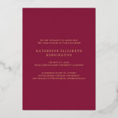 Invitation En Aluminium Burgundy Maroon Gold Diplôme photo manuscrit (Verso)
