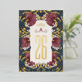 Invitation En Aluminium Burgundy Navy Blue Pimpernel Morris Table Numbers (Debout devant)