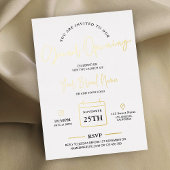 Invitation En Aluminium Business Grand Ouverture Luxe Minimal Or