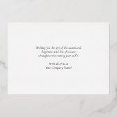 Invitation En Aluminium Business Happy Holidays Blue Real Gold Foil Card (Verso)