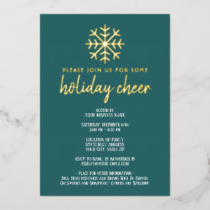 Invitation En Aluminium Business Holiday Cheer Party - flocon de neige mod