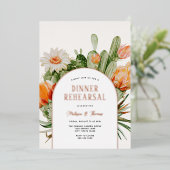 Invitation En Aluminium Cactus Boho Mariage Dîner de répétition (Debout devant)
