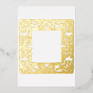 Invitation En Aluminium Cadre baroque en feuille d'or glamour vide