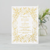 Invitation En Aluminium Cadre botanique moderne Mariage élégant (Debout devant)