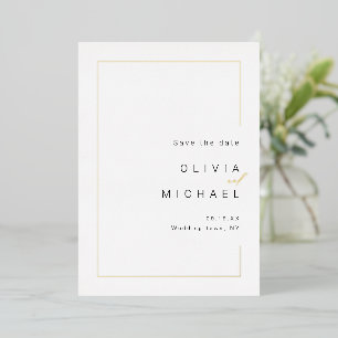 Invitation En Aluminium Cadre chic moderne photo minimaliste enregistrer l