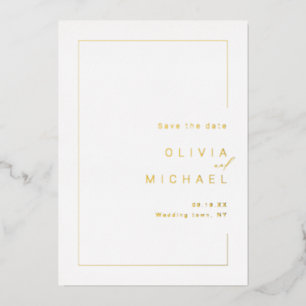 Invitation En Aluminium Cadre chic moderne pour photo de sauvegarde de dat