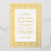 Invitation En Aluminium Cadre d'art géométrique classique Damask (Recto)