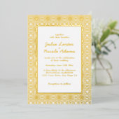Invitation En Aluminium Cadre d'art géométrique classique Damask (Debout devant)