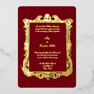Invitation En Aluminium Cadre de bordure baroque rococo du 17e siècle