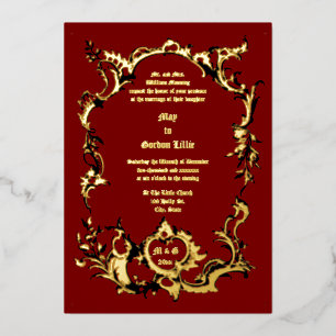 Invitation En Aluminium Cadre de bordure Baroque Rococo Rocaille du 18e si